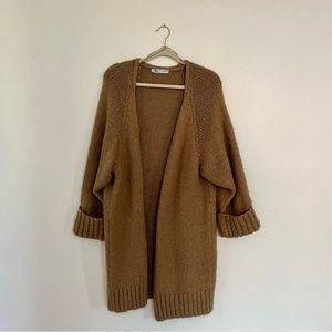 Zara oversized camel colour sweater cardigan